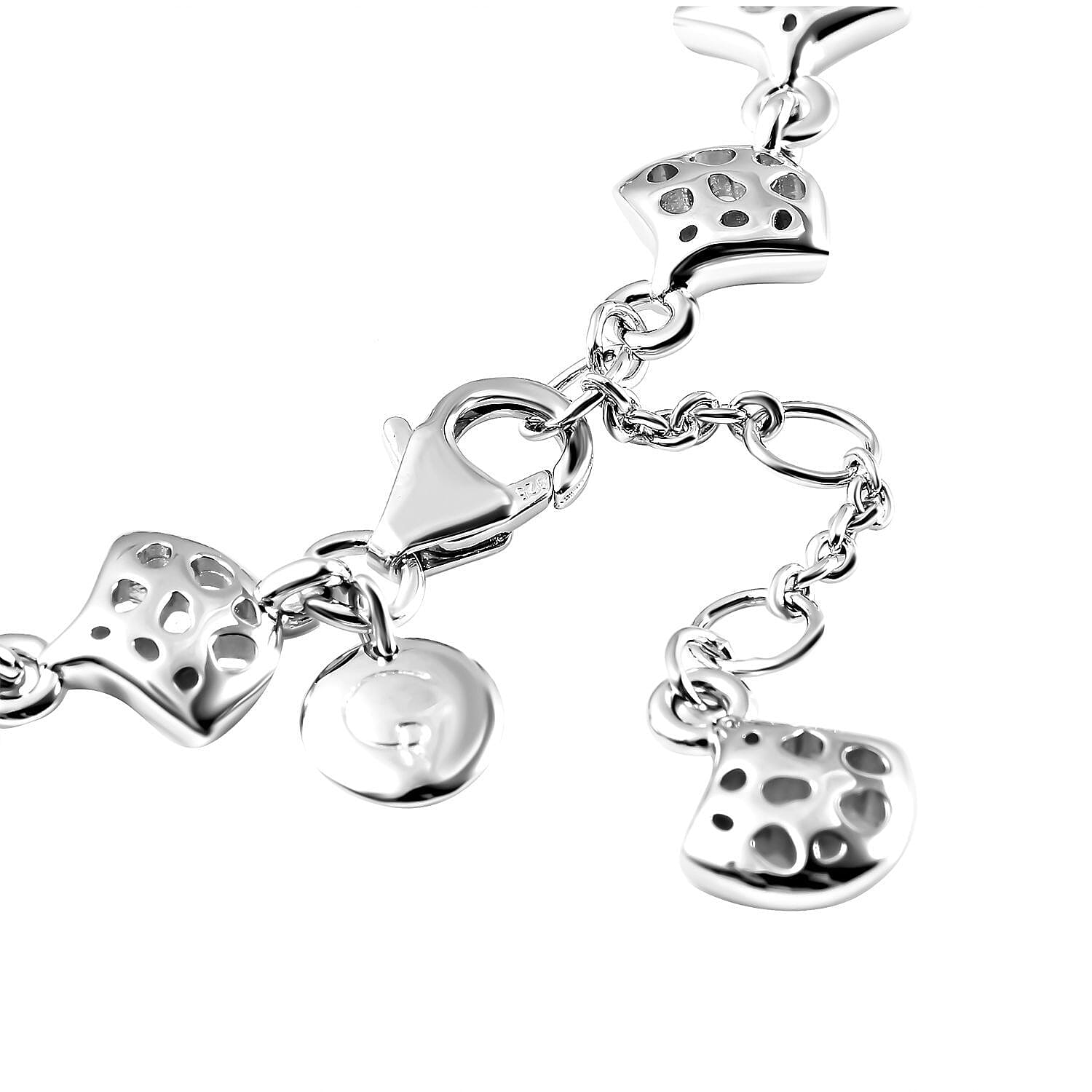 Rachel Galley Cala Shell Collection - Rhodium Overlay Sterling Silver Bracelet (Size - 8), Silver Wt. 16.2 Gms 3861602 4