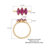 9K Yellow Gold Ruby 3 Stone Ring 1.280 Ct.