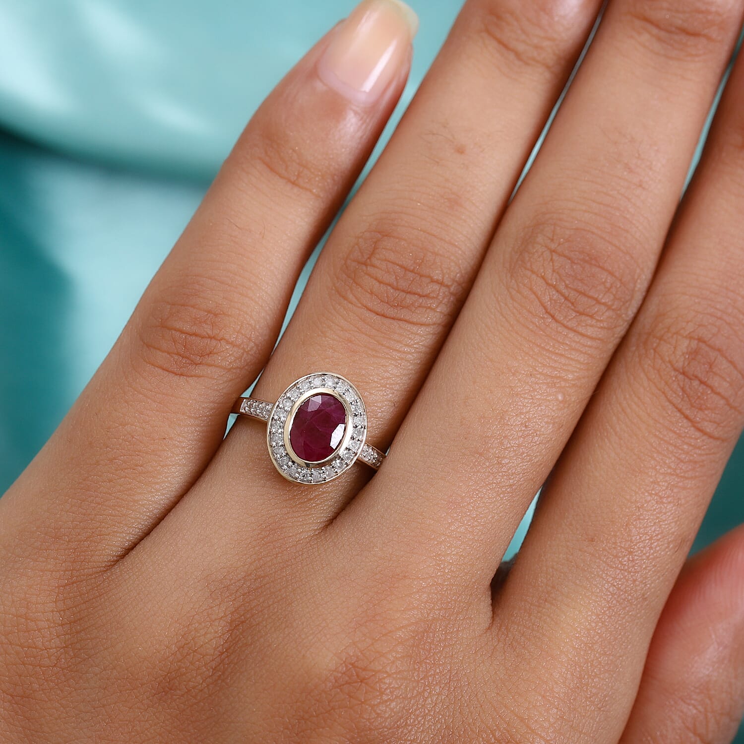 (Size L) 9K Yellow Gold AA Ruby and Diamond Ring 1.99 Ct. 7317111 8
