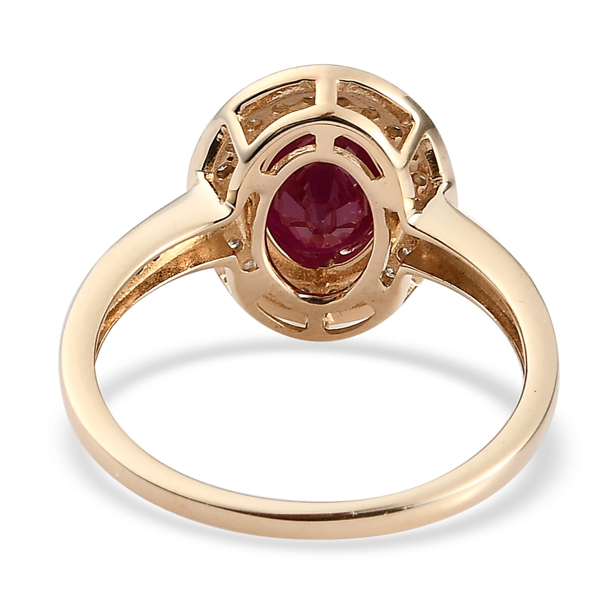 (Size L) 9K Yellow Gold AA Ruby and Diamond Ring 1.99 Ct. 7317111 10