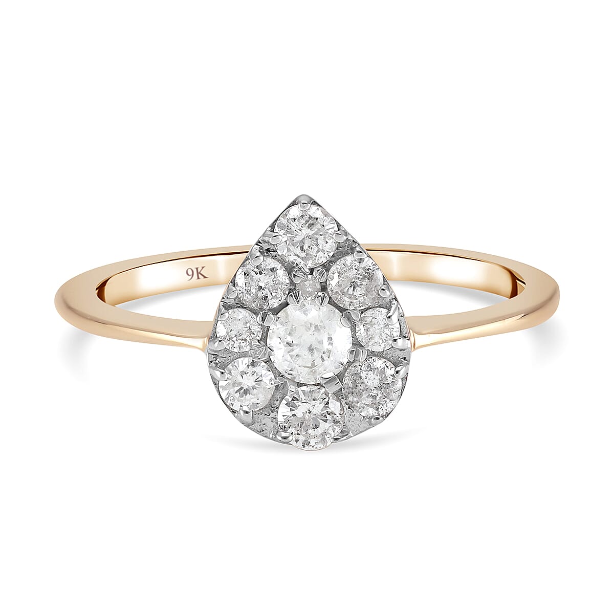 (Size L) 9K Yellow Gold SGL Certified Diamond (I3- G-H) Ring 0.50 Ct. 3842120 2