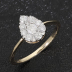 9K Yellow Gold SGL Certified Diamond (I3- G-H) Ring 0.50 Ct.