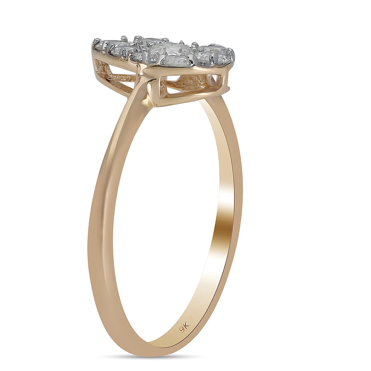 (Size L) 9K Yellow Gold SGL Certified Diamond (I3- G-H) Ring 0.50 Ct. 3842120 8