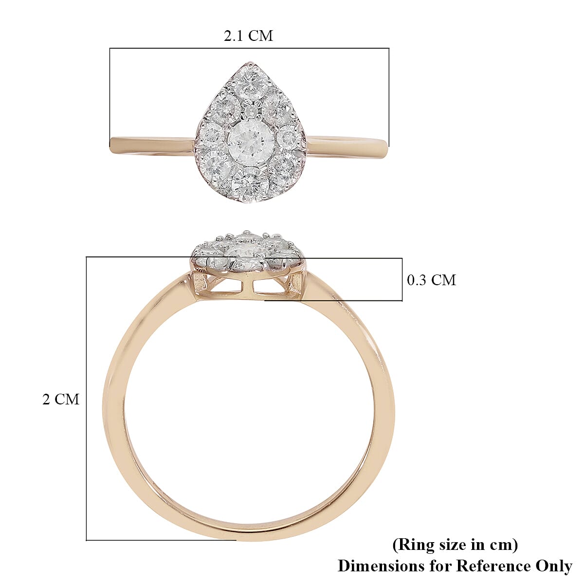 (Size L) 9K Yellow Gold SGL Certified Diamond (I3- G-H) Ring 0.50 Ct. 3842120 12