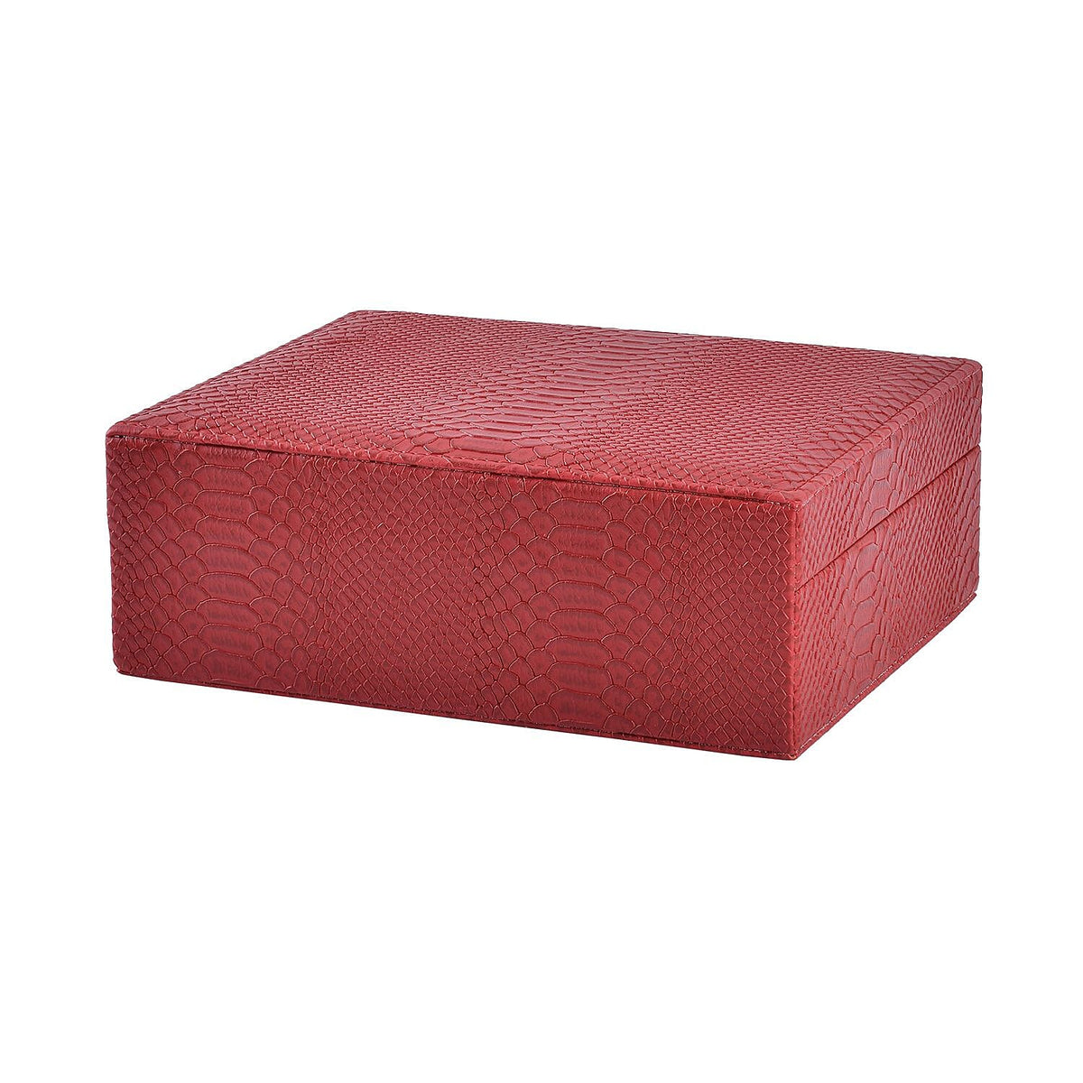 Snake Skin Pattern Jewellery Box - Burgundy 7807798 2