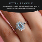 Royal Bali Collection - D'Joy Skyblue Topaz & Natural Zircon Halo Ring in Platinum Overlay Sterling Silver 1.37 Ct.