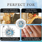 Royal Bali Collection - D'Joy Skyblue Topaz & Natural Zircon Halo Ring in Platinum Overlay Sterling Silver 1.37 Ct.