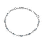 Sea Rhyme Collection - Skyblue Topaz Bracelet Lobaster Clasp    (Size - 6.5-2 Inch Ext.)