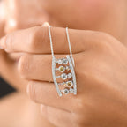 GP- Celestial Dream Collection Skyblue Topaz Citrine, White Zircon & Blue Sapphire Pendant with Chain (Size 20) in Rhodium Overlay Sterling Silver 1.14 Ct, Silver Wt. 7.77 Gms.