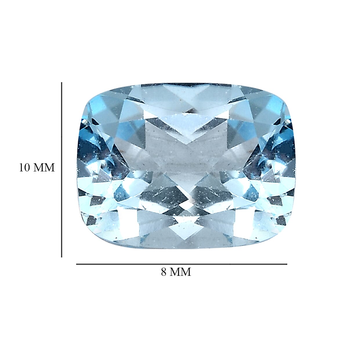 3.52 Ct. Skyblue Topaz Loose Gemstone in Cushion Shape (10x8 mm) 8071117 4