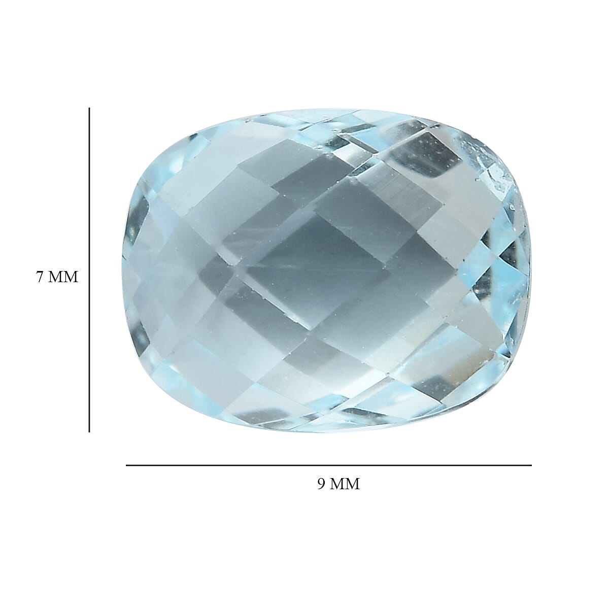 Skyblue Topaz Cushion Cut 9X7 mm Gemstone, 2.60 Ct 8507049 4