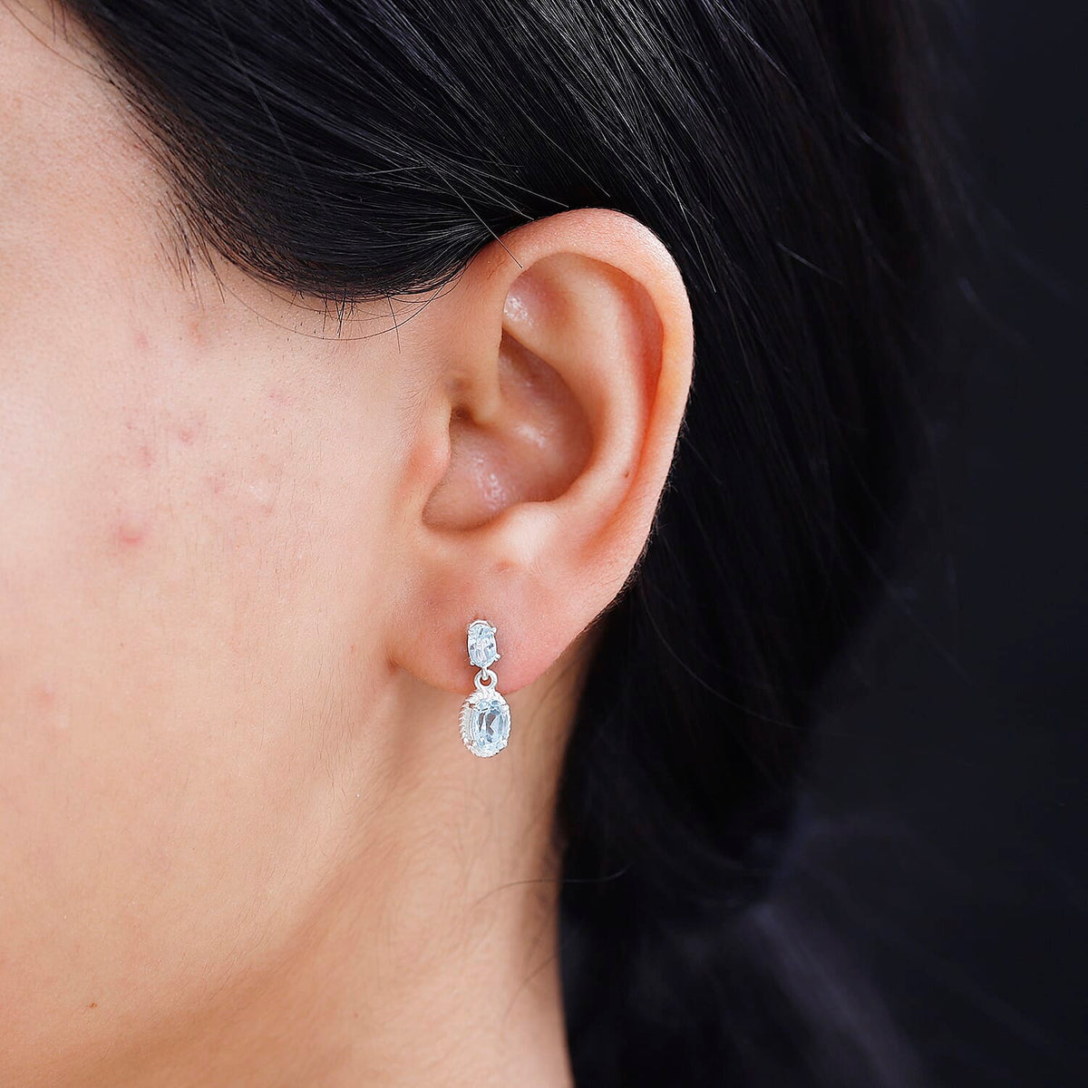 Skyblue Topaz Dangle Earrings in Sterling Silver 1.67 Ct. 7812454 3