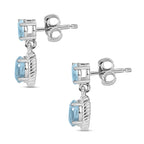 Skyblue Topaz Dangle Earrings in Sterling Silver 1.67 Ct.