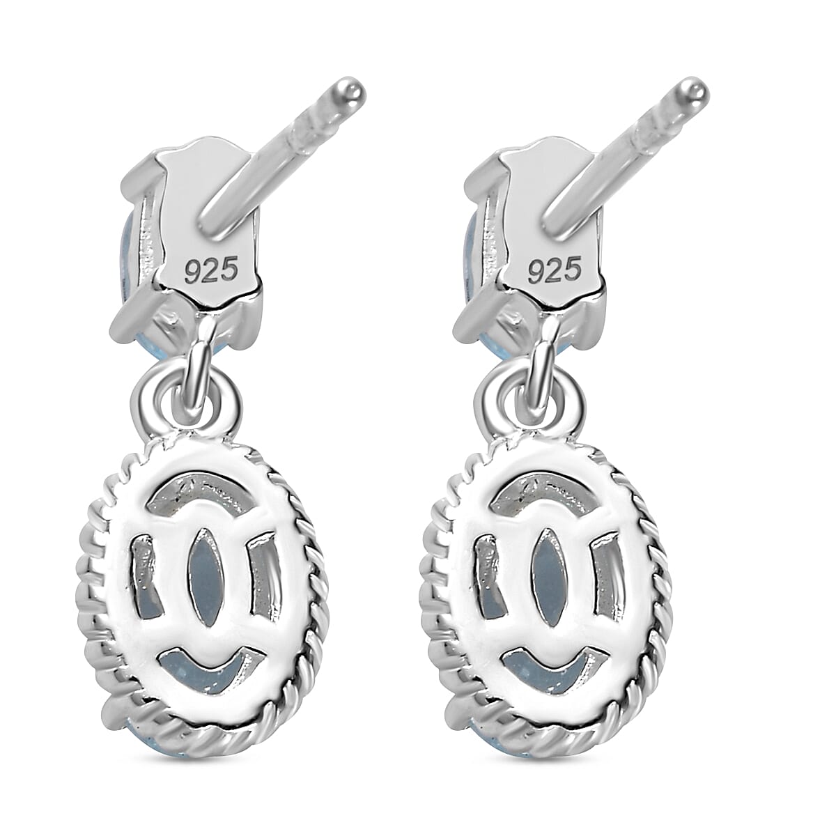 Skyblue Topaz Dangle Earrings in Sterling Silver 1.67 Ct. 7812454 5