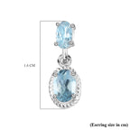 Skyblue Topaz Dangle Earrings in Sterling Silver 1.67 Ct.