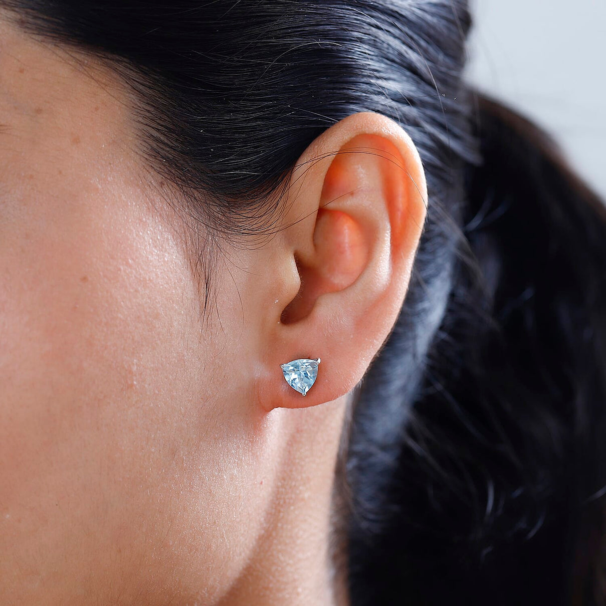 One Time Closeout Skyblue Topaz Solitaire Earrings in Platinum Overlay Sterling Silver 2.60 Ct. 7693177 2