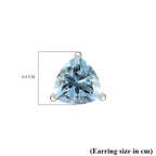 One Time Closeout Skyblue Topaz Solitaire Earrings in Platinum Overlay Sterling Silver 2.60 Ct.