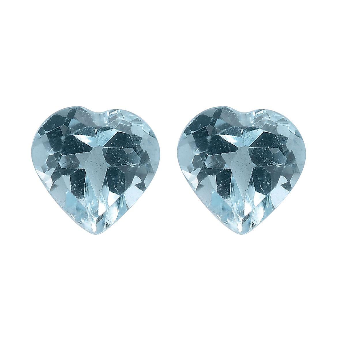 Set of 2 Skyblue Topaz Loose Gemstones in Heart Shape (5mm) 7865166 0