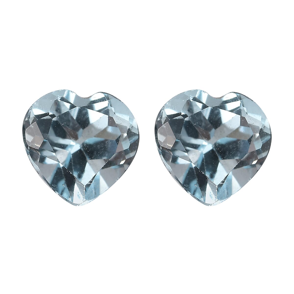 Set of 2 Skyblue Topaz Loose Gemstones in Heart Shape (7.0mm) 7817254 0