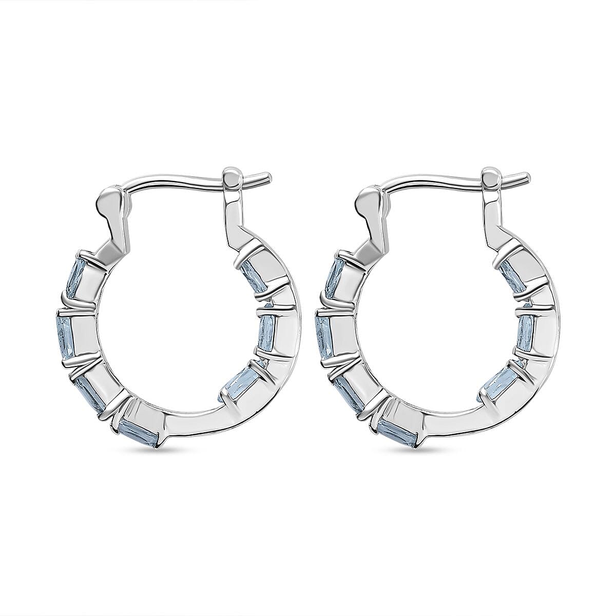 Skyblue Topaz Inside Out Hoop Earrings in Stainless Steel 7832320 5