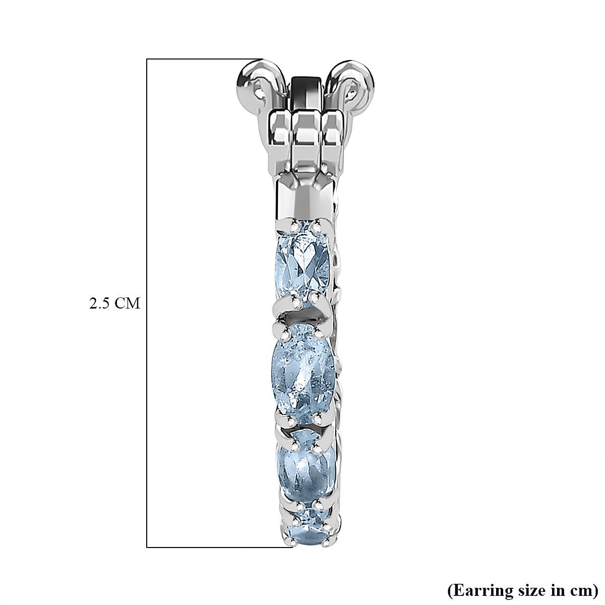 Skyblue Topaz Inside Out Hoop Earrings in Stainless Steel 7832320 6