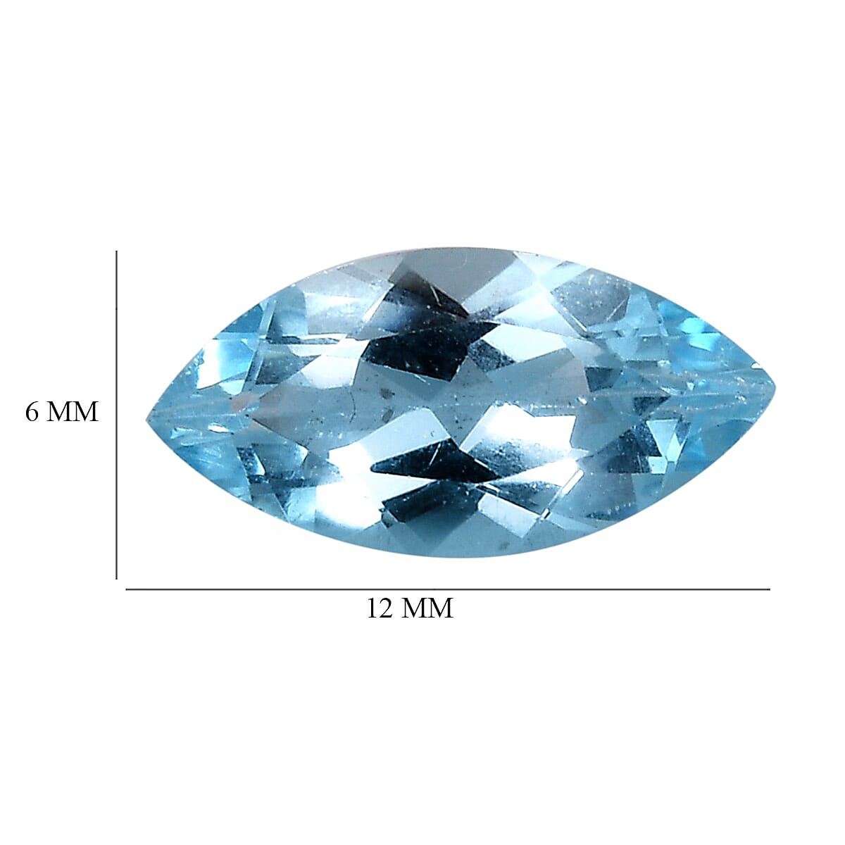 1.7 Ct. Skyblue Topaz Marquee Loose Gemstone (12x6 mm) 8071119 4