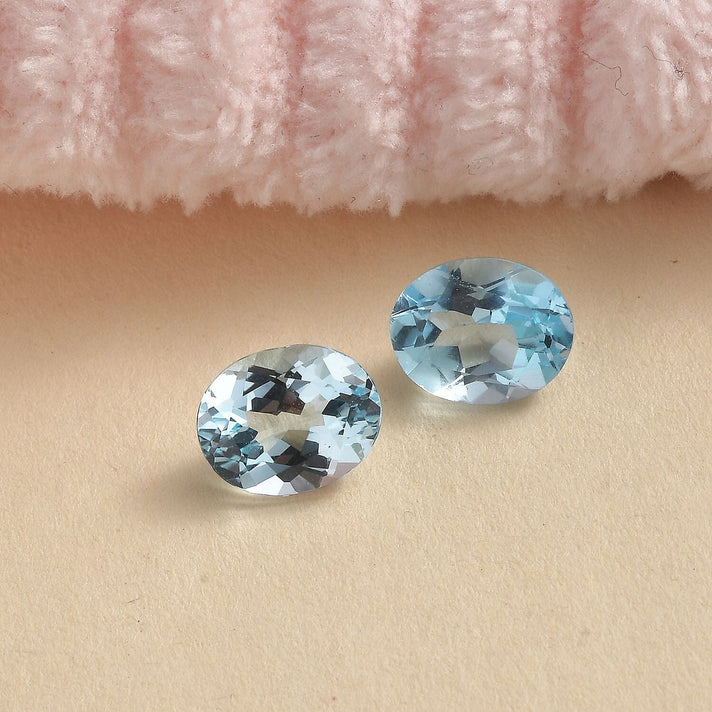Set of 2 Skyblue Topaz Loose Gemstones in Oval Shape (10x8) 7934233 2