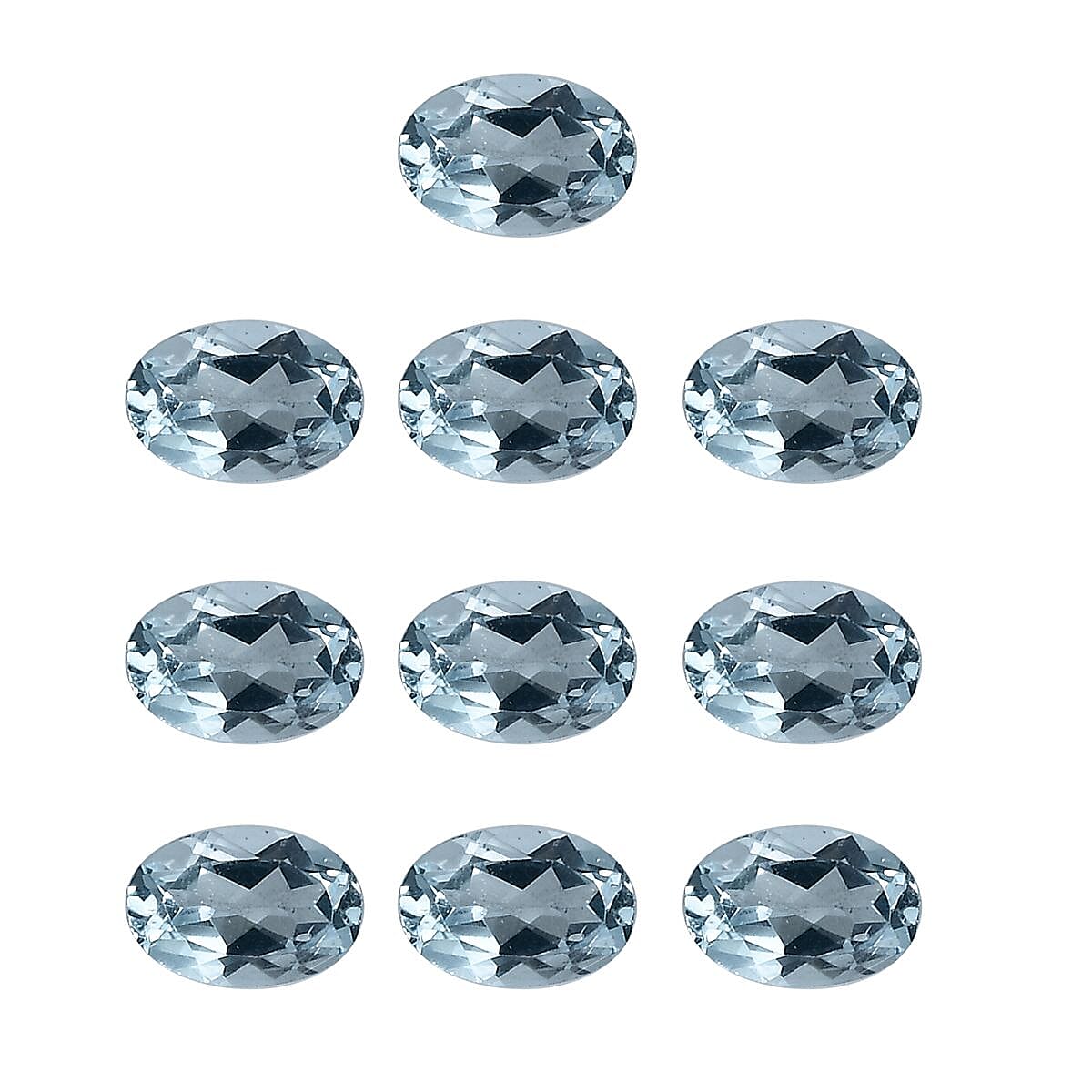 Set of 10 Skyblue Topaz Loose Gemstones in Oval Shape (6x4) 7934234 0
