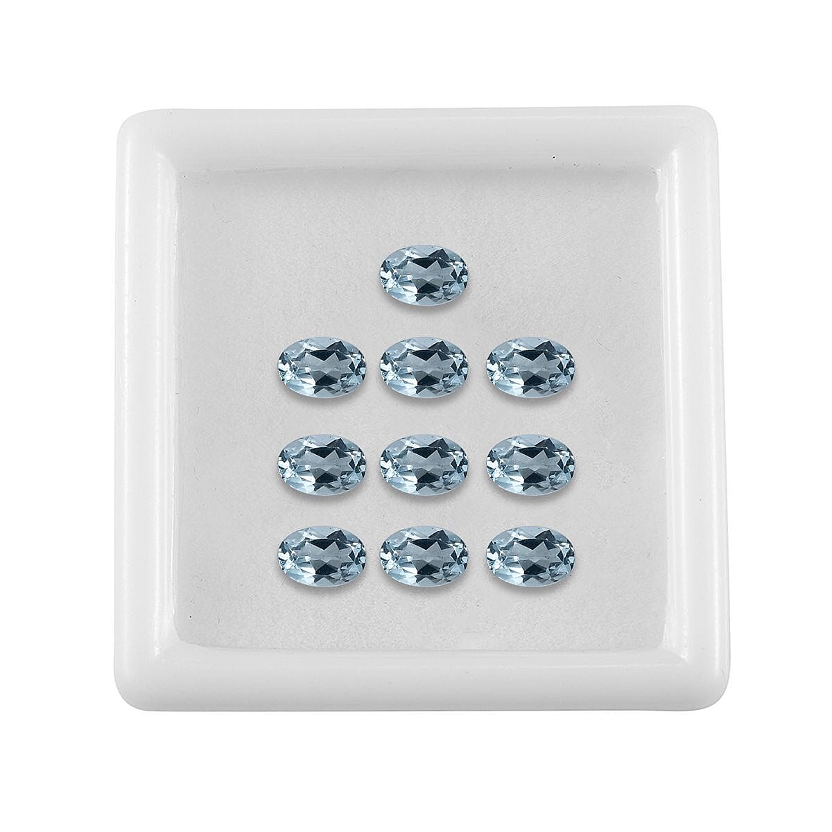 Set of 10 Skyblue Topaz Loose Gemstones in Oval Shape (6x4) 7934234 4