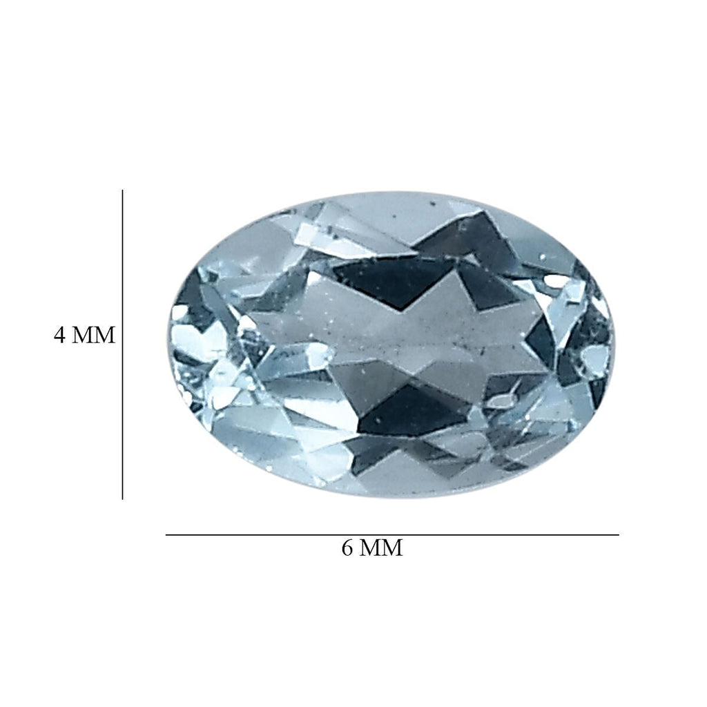 Skyblue Topaz Oval 6x4 mm