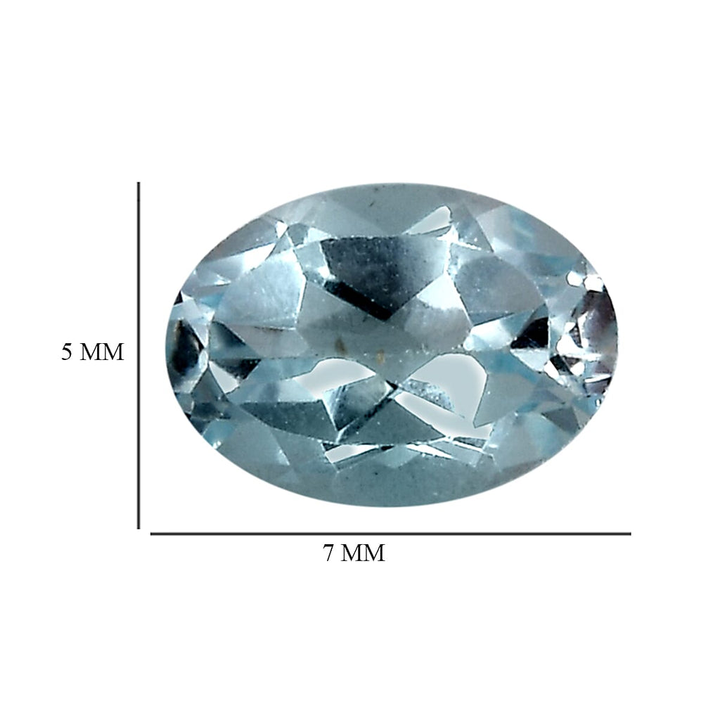 Skyblue Topaz Oval Shape Gemstone 0.86 Ct. - 7x5 mm