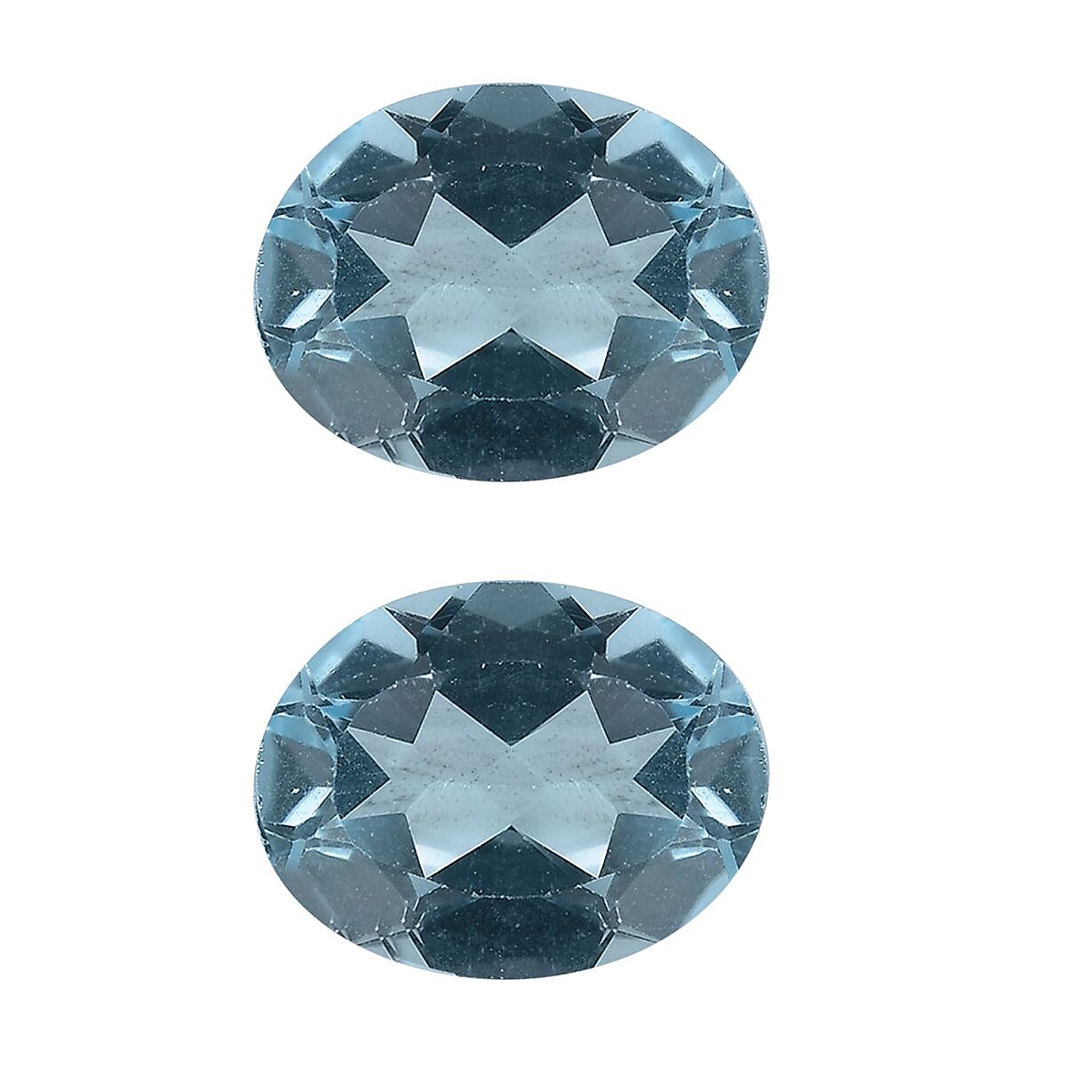 Set of 2 Skyblue Topaz Loose Gemstones in Oval Shape (9x7mm) 7933358 0