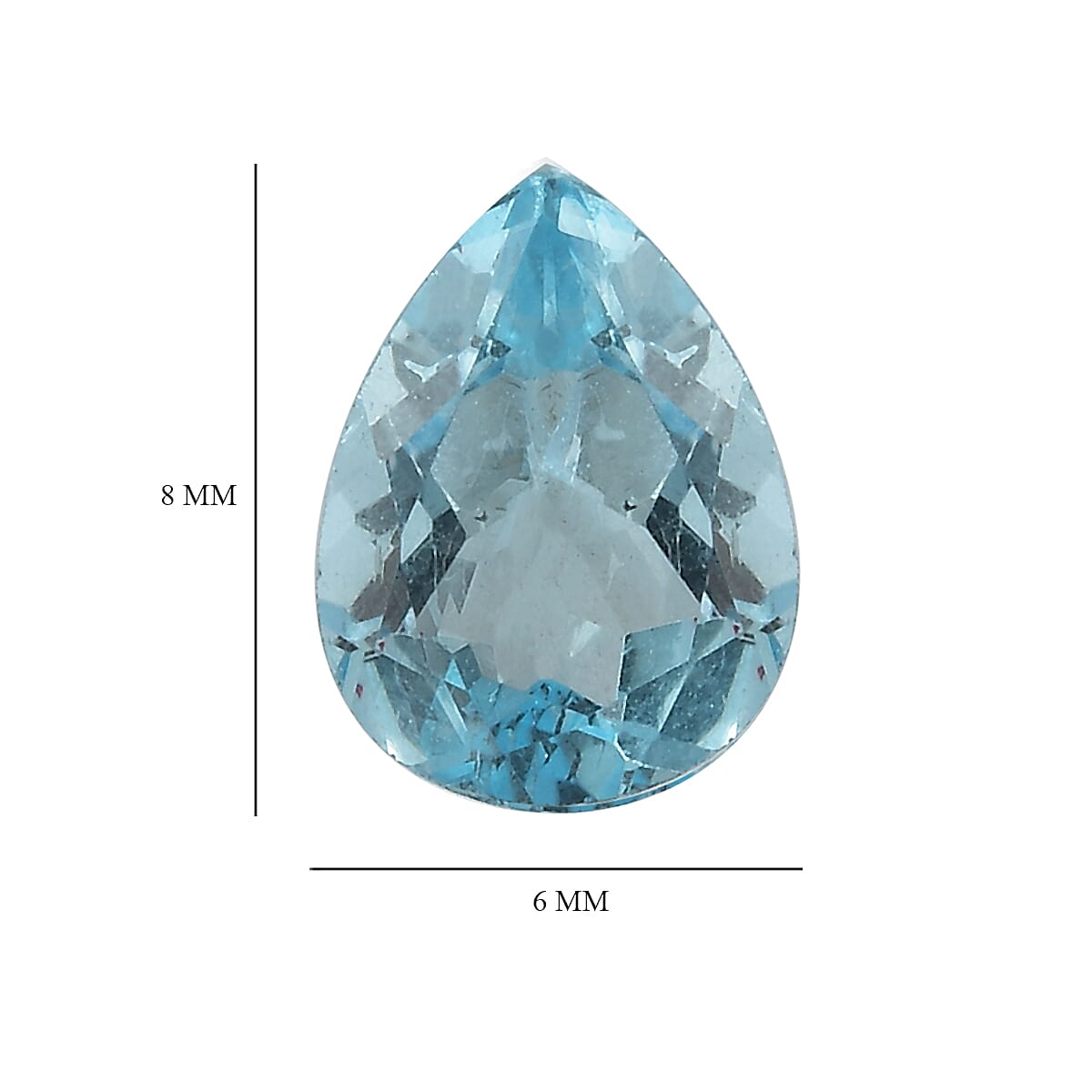 Skyblue Topaz Pear 8X6 mm Gemstone, 0.98 Ct 8511583 5