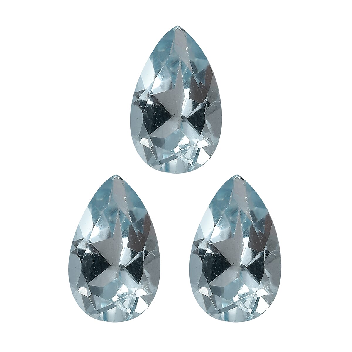 Set of 3 Skyblue Topaz Loose Gemstones in Pear Shape (8x5mm) 7827496 0