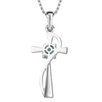 Sky BLue Topaz Pendant in Platinum Overlay Sterling Silver With Chain (Size 20)