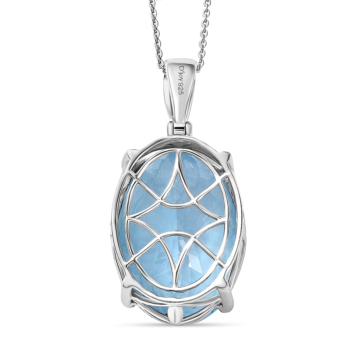 Elevate Your Elegance D'Joy Skyblue Topaz Pendant with Chain (Size - 20) in Rhodium Overlay Sterling Silver 44.05 Ct. 4434091 5