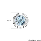 Skyblue Topaz Stud Solitaire Earrings with Push Back in Sterling Silver 1.74 Ct.