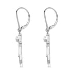 Skyblue Topaz  Solitaire Lever Back Earrings in rhodium Sterling Silver