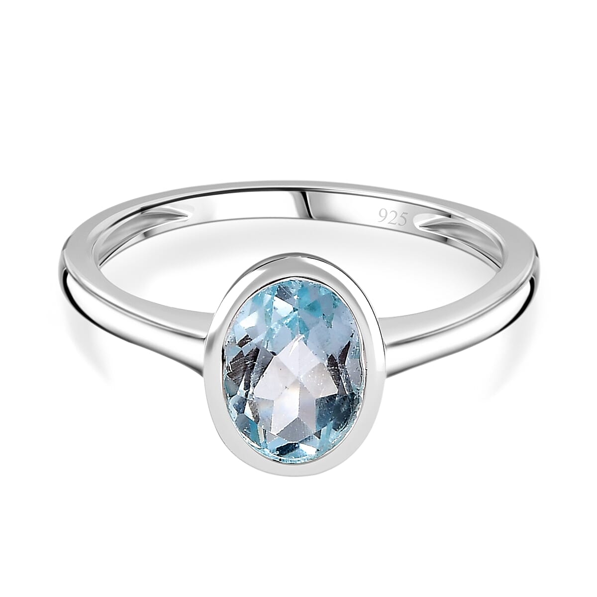 Skyblue Topaz Solitaire Ring Sterling Silver 1.15 ct 7796879 0