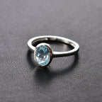 Skyblue Topaz Solitaire Ring Sterling Silver 1.15 ct