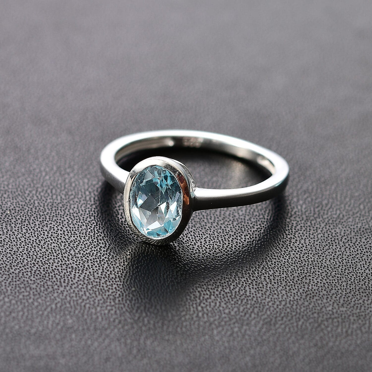 Skyblue Topaz Solitaire Ring Sterling Silver 1.15 ct 7796879 2