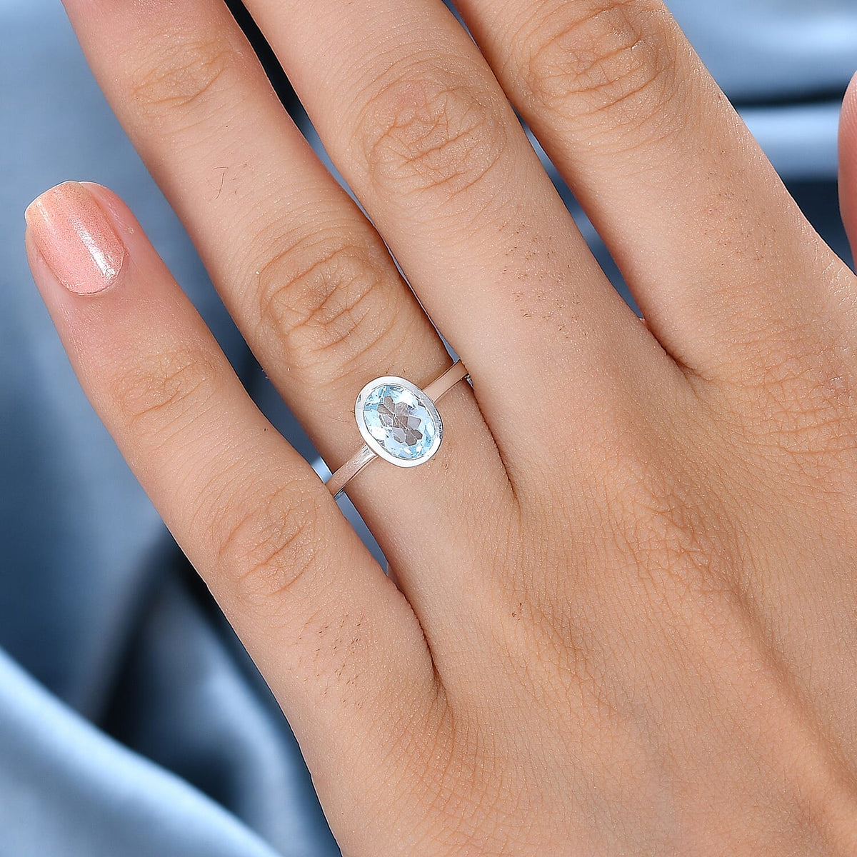 Skyblue Topaz Solitaire Ring Sterling Silver 1.15 ct 7796879 3