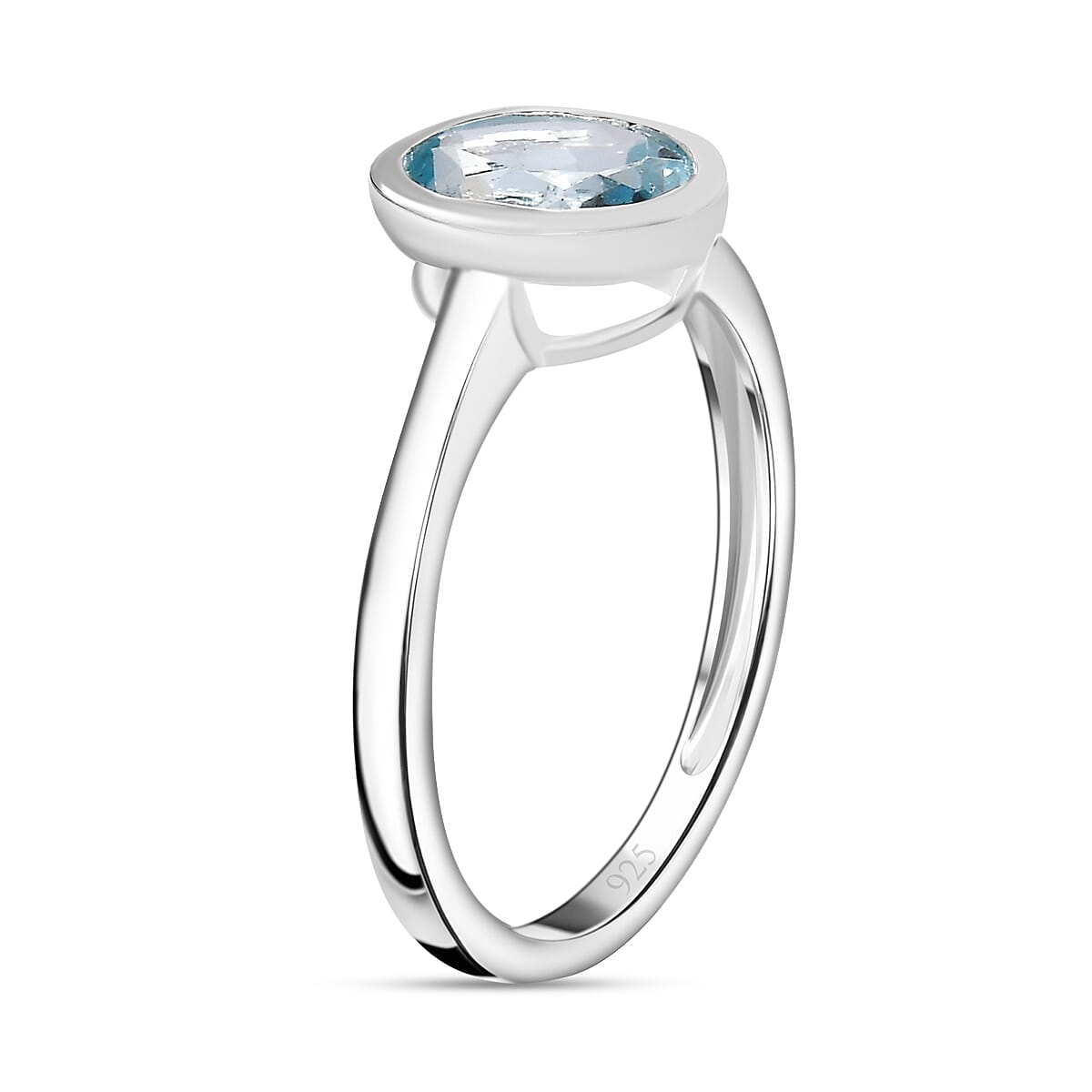 Skyblue Topaz Solitaire Ring Sterling Silver 1.15 ct 7796879 4