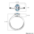 Skyblue Topaz Solitaire Ring Sterling Silver 1.15 ct