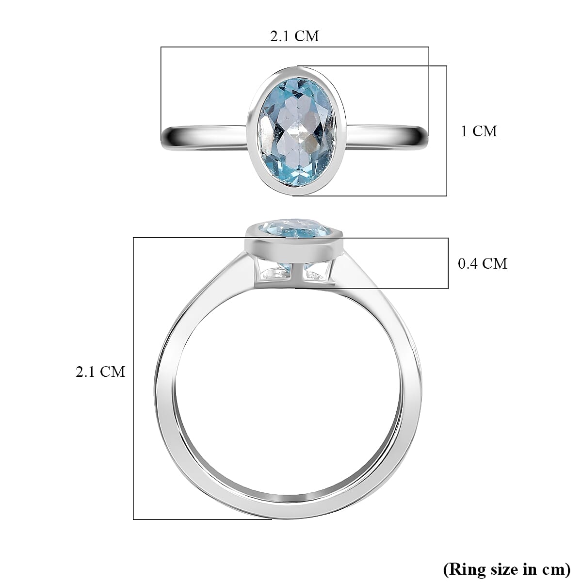 Skyblue Topaz Solitaire Ring Sterling Silver 1.15 ct 7796879 6
