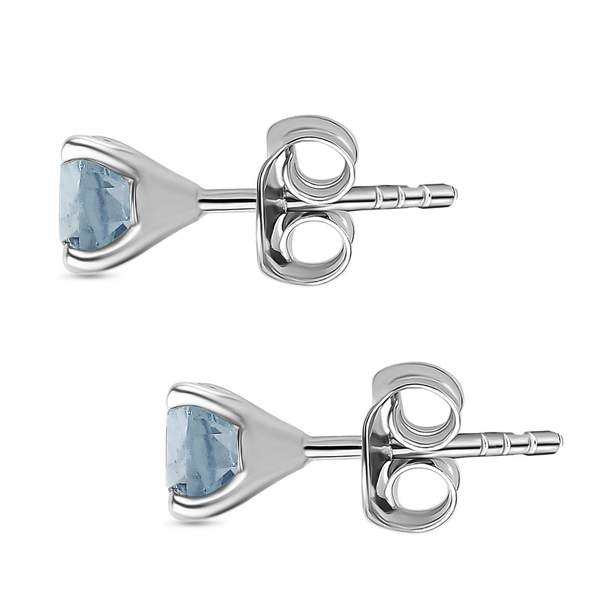 Sky Blue Topaz Solitaire Stud Earrings in Platinum Overlay Sterling Silver 1.30 Ct 7746237 4