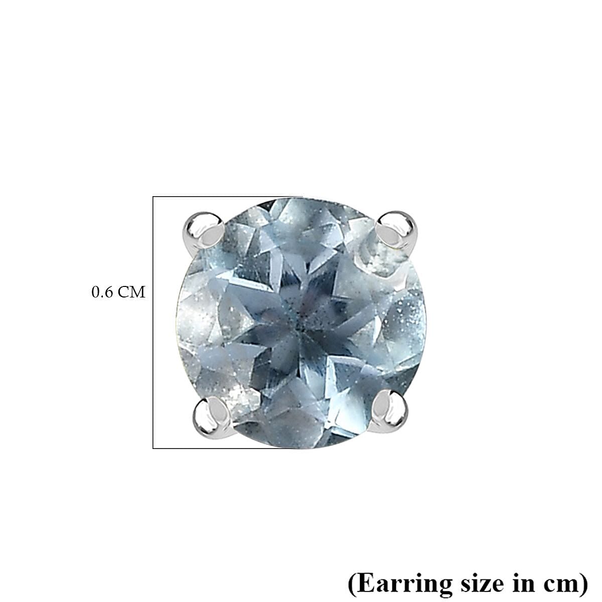 Sky Blue Topaz Solitaire Stud Earrings in Platinum Overlay Sterling Silver 1.30 Ct 7746237 5