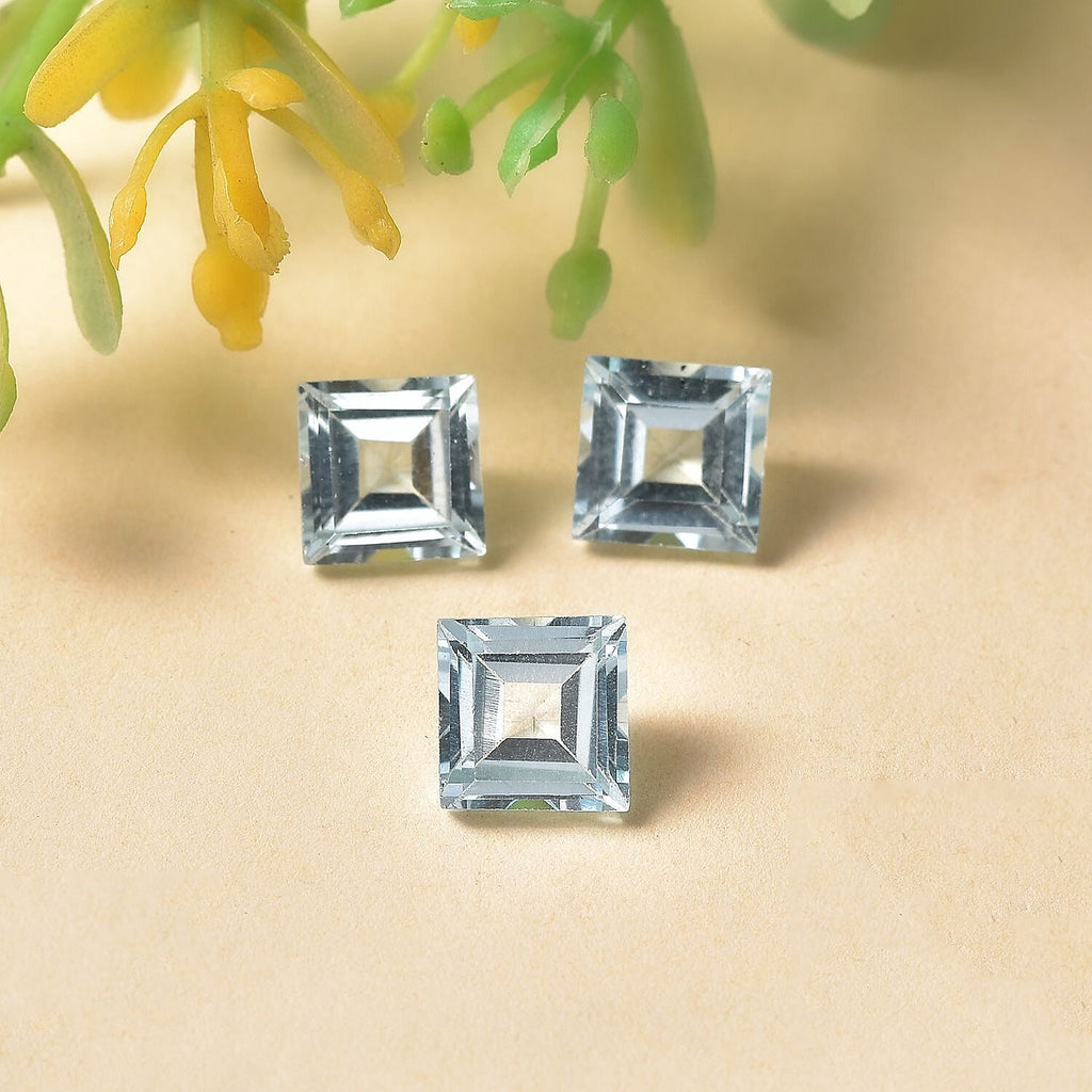 Skyblue Topaz Square Shape Gemstons 3.69 Ct