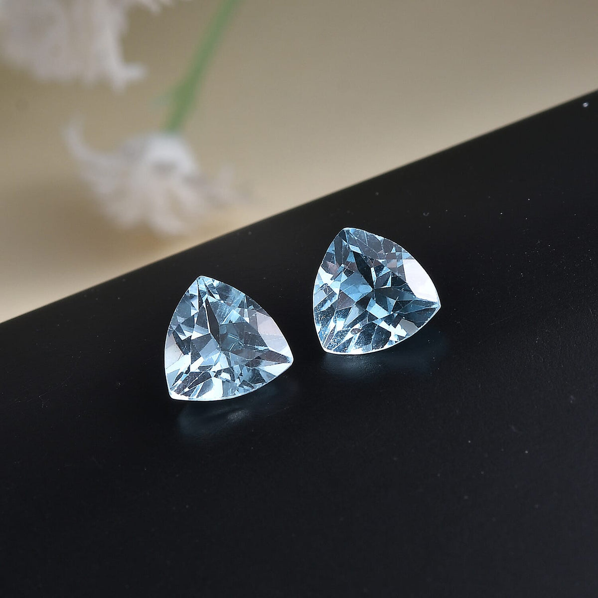 Set of 2 Skyblue Topaz Loose Gemstones in Trillion Shape (7.0mm) 7815198 2