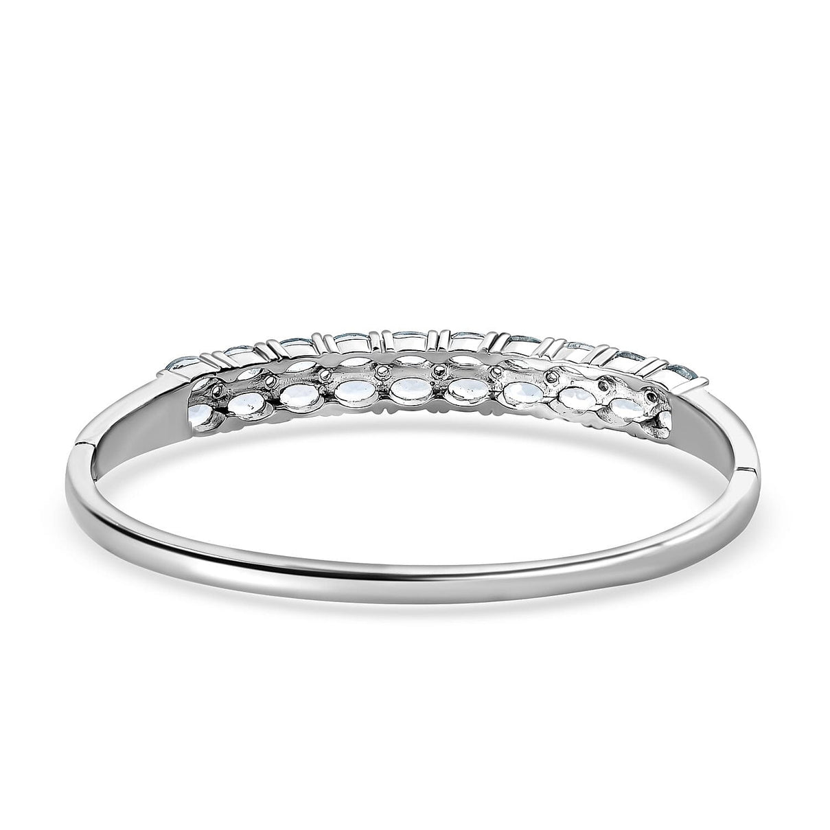 EverTrue Skyblue Topaz &amp; Natural Zircon Bangle (Size - 7.5) 10.97 Ct. 7282983 5